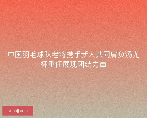 中国羽毛球队老将携手新人共同肩负汤尤杯重任展现团结力量