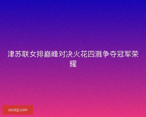 津苏联女排巅峰对决火花四溅争夺冠军荣耀