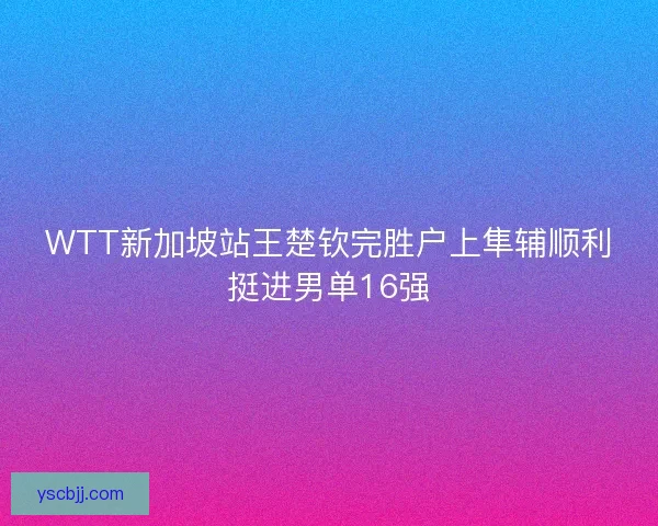 WTT新加坡站王楚钦完胜户上隼辅顺利挺进男单16强 WTT新加坡站王楚钦完胜户上隼辅顺利挺进男单16强